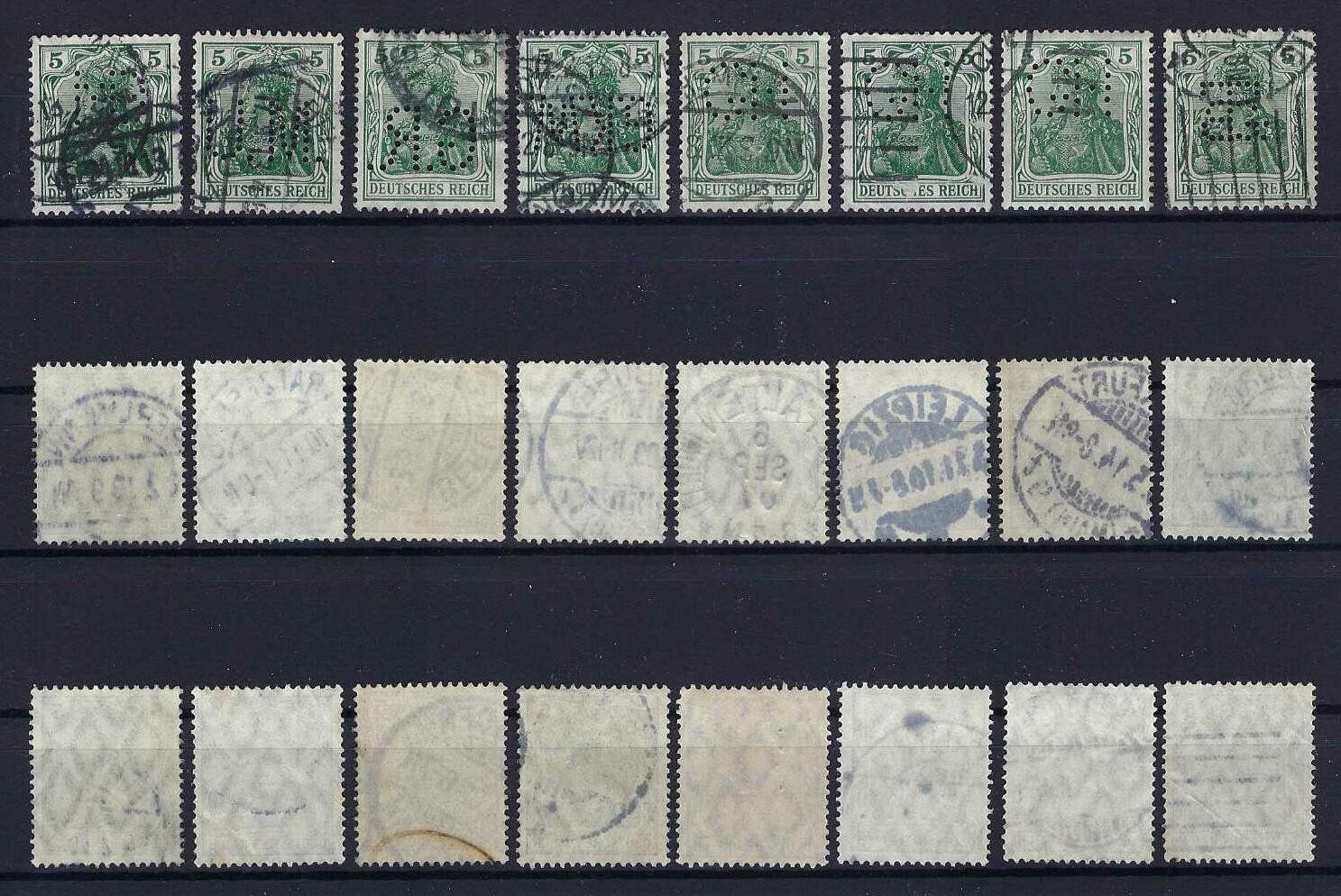Alle Briefmarken: Germania Briefmarken 1900-1919 mit Perfin gest. – Gebraucht aus Hitzkirch von walti1959 1