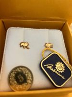 2 kleine Elefanten, Gold Ohrringe  14K Gold (585)