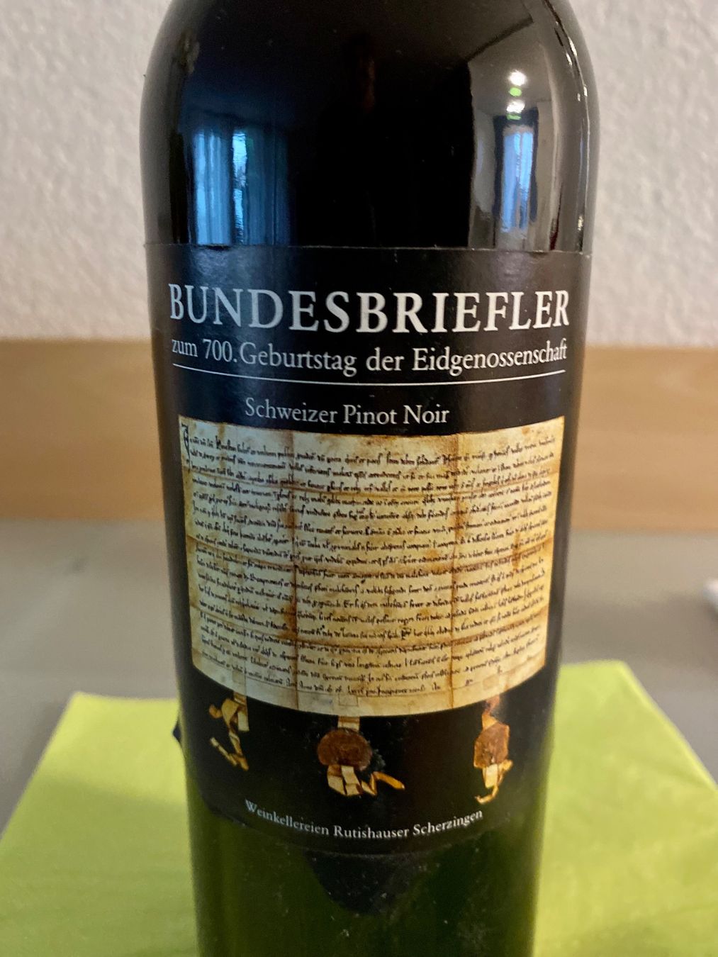 Wein: Wein.   Geburtstag der Eidgenossenschaft. – Neu (gemäss Beschreibung) aus Tuebach von joh_fgl2 1