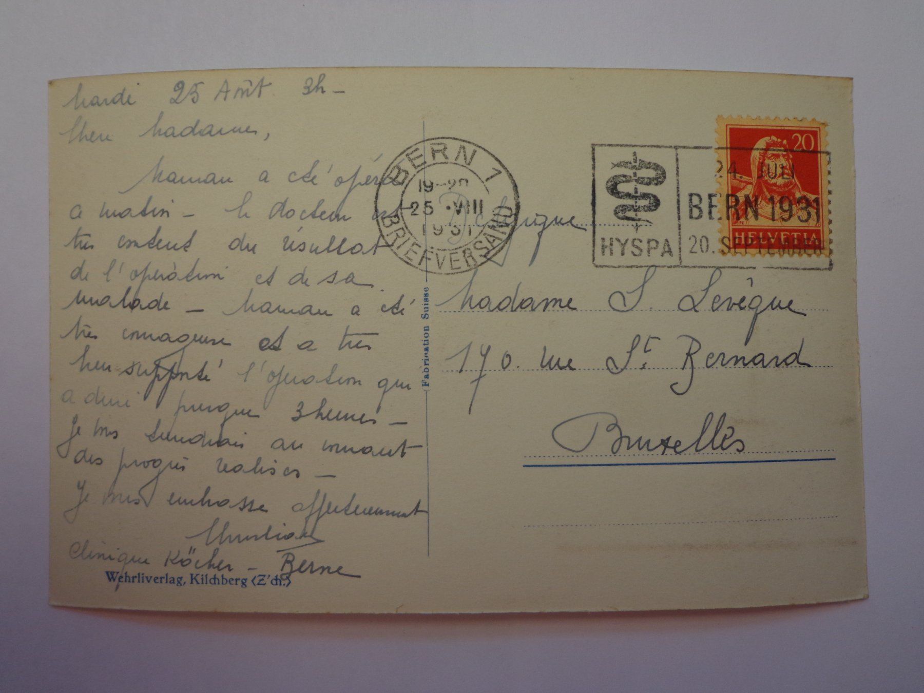 Cartoline postali: Antike Postkarte Ansichtskarte Bern vom Gurten 1931 – Usato da Andeer venduto da Baerenburger 1