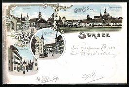 Litho Sursee, Kirchenplatz, Ober-Stadt, 
