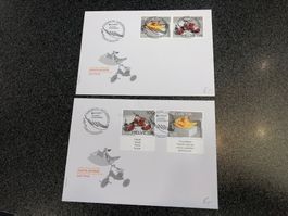 2x FDC seltene CH-Briefmarken - Zusammenhängende