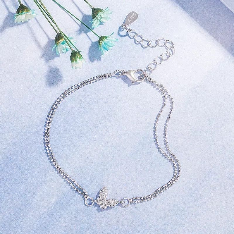 Bracciali & Braccialetti: silber armkette mit schmitterling – Nuovo e nell'imballaggio originale da St. Gallen venduto da yatoot26 1