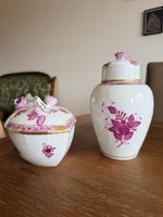 Herend Hungary Handpainted Porcelain Set Heart Box & Vase