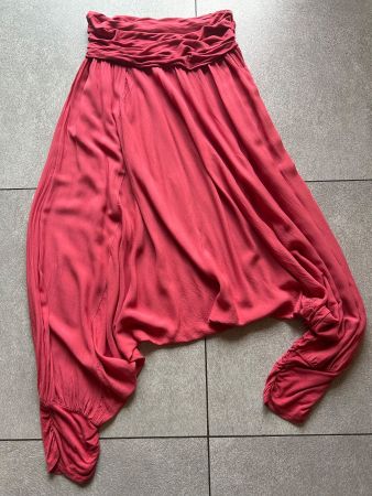 Pluderhose Sarouelhose tissu léger rouge/rose gr. M