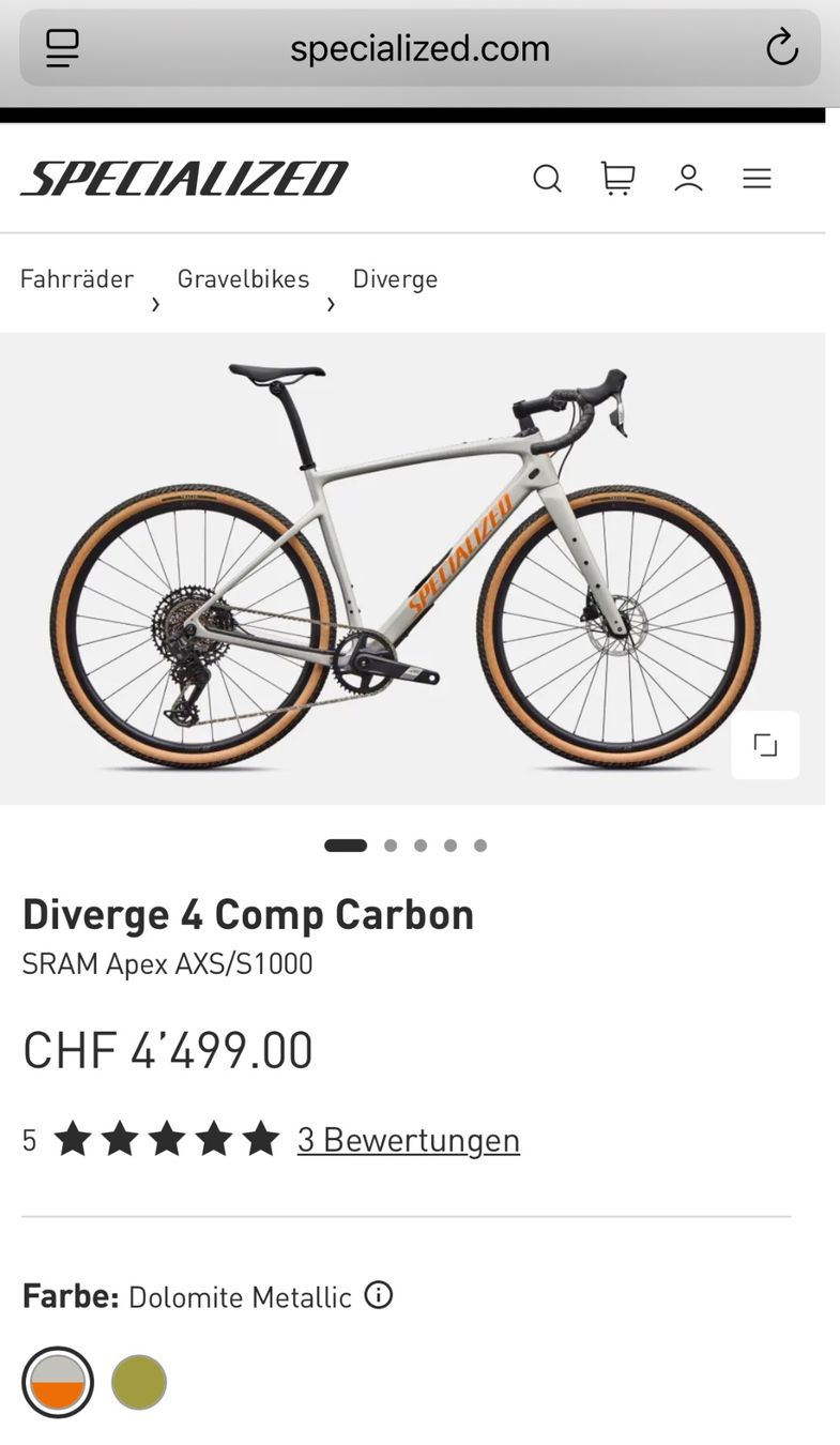 Specialized Biciclette: Specialized Diverge 4 Comp Carbon AXS – Usato da Sempach venduto da suissero_loco 7