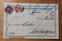 SBK 107, Frauenfeld Fahrpostbeleg, gelocht