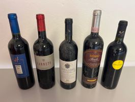 Wein-Set 6 Fl. Faustino VII Rioja, div. 5 Fl. ua Barolo 1996