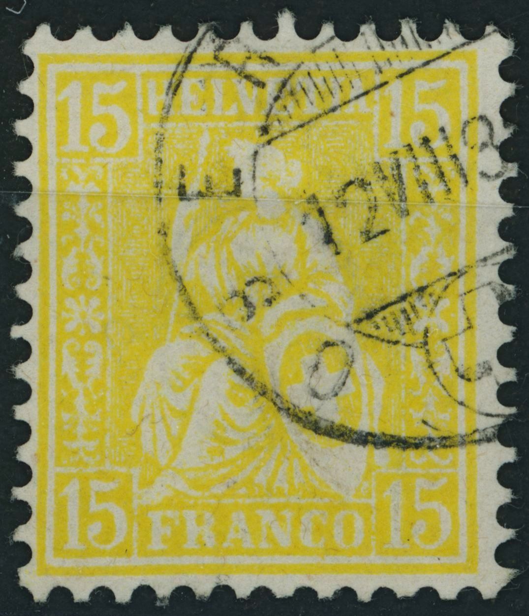Tutti i francobolli: 1875 - Sitzende Helvetia - gestempelt – Usato da Schindellegi venduto da leecollect