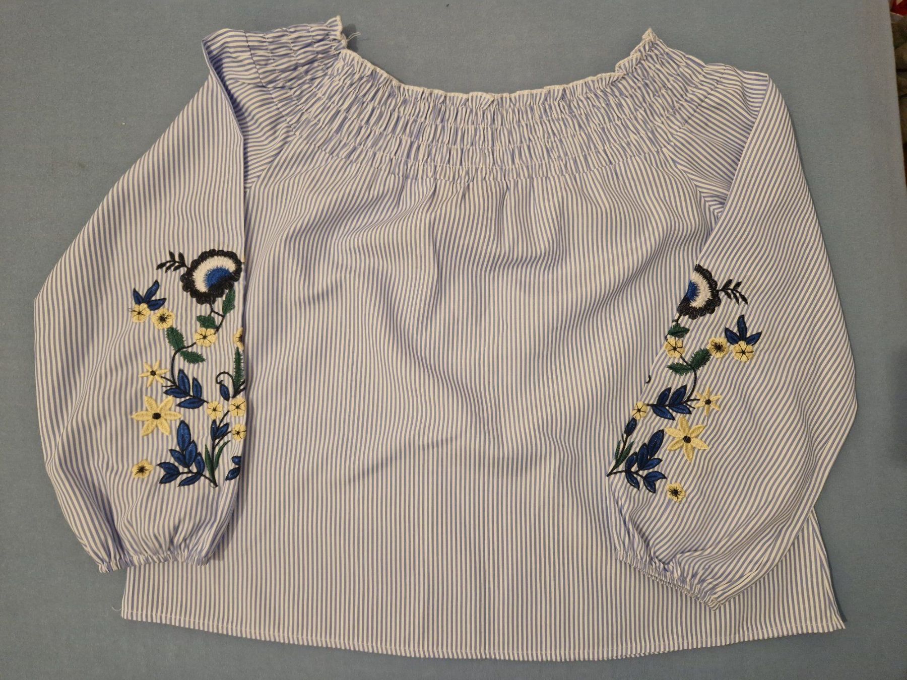 New Look Camicette: Schulterfreies Carmenbluse gestreift Gr. 38 – Nuovo (secondo la descrizione) da Emmen venduto da GrabandGo