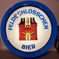 SEHR GROSSE FELDSCHLÖSSCHEN BIER LEUCHTREKLAME, ALTES LOGO