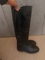 Damen Stiefel schwarz kniehoch flach guter Zustand