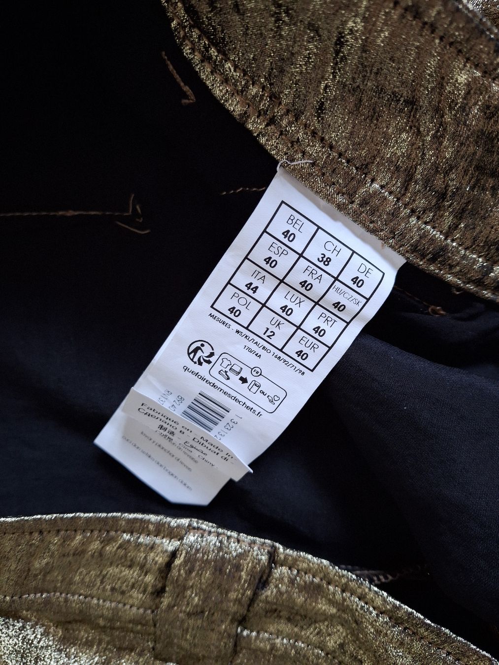 Promod Pantaloni: Pantalon fluide doré Promod T38 – Usato da Lausanne venduto da Cognitia 2