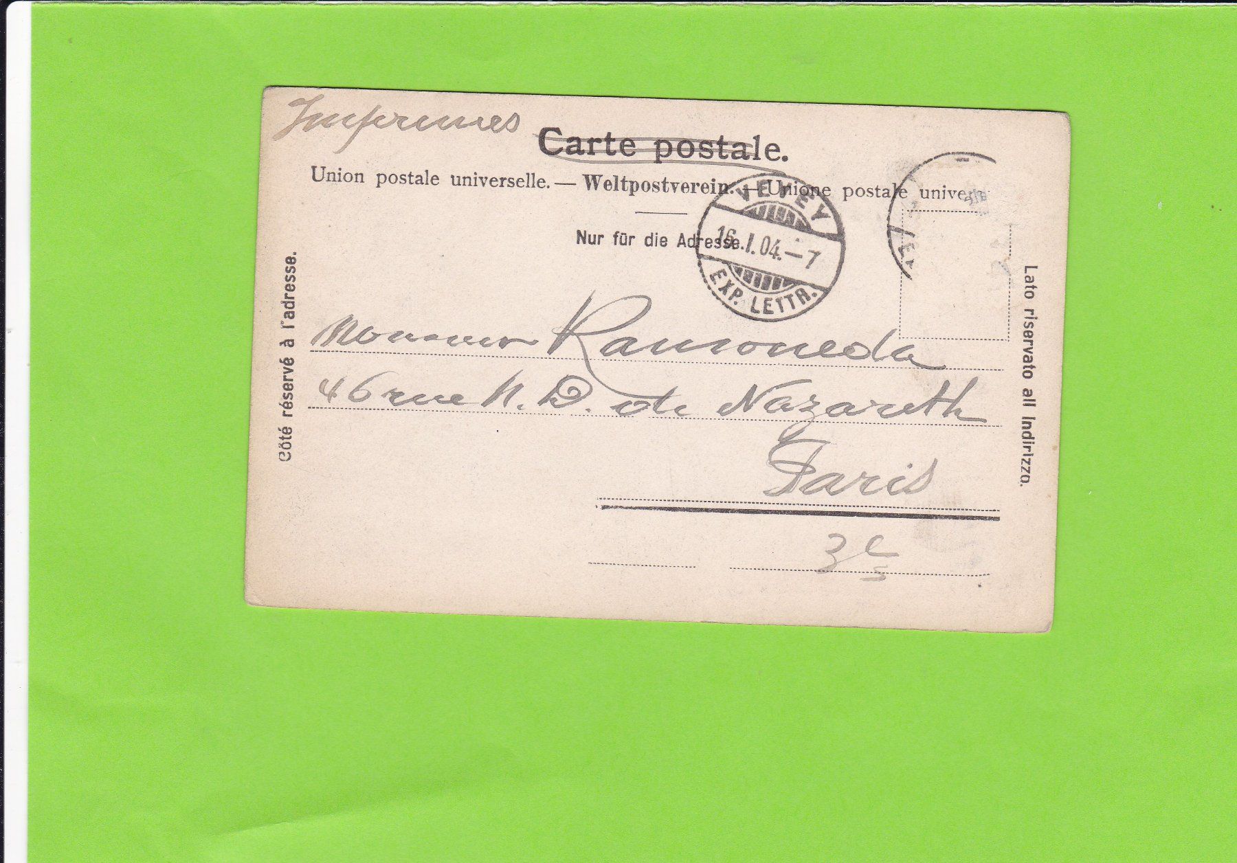 Cartoline postali: Vevey-La promenade – Usato da St. Peterzell venduto da neckertal 1