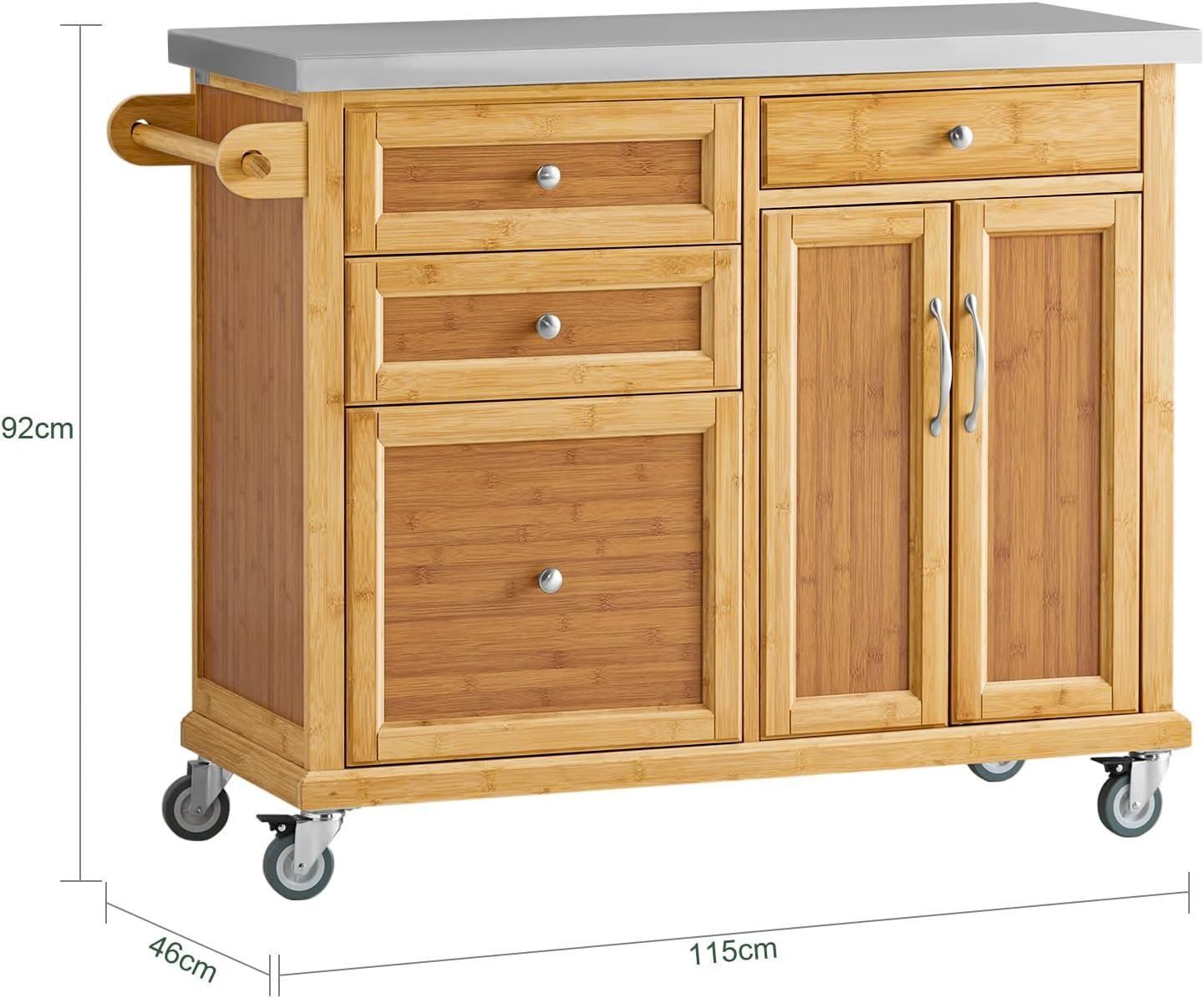 Altro per Gastronomia & Hotel: SoBuy Küchenwagen 115x92x46cm – Nuovo e nell'imballaggio originale da Bottighofen venduto da zaap 3