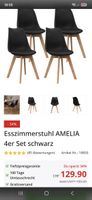 Esszimmerstuhl AMELIA 4er Set schwarz 