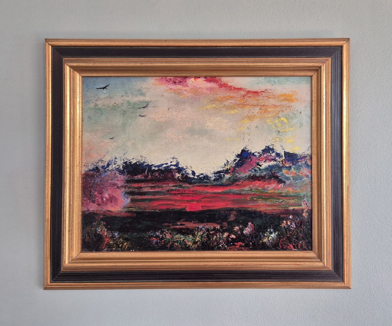 Gemälde: André Evard huile oeuvre abstraite tableau coucher de soleil – Gebraucht aus Tramelan von La_mine_d_art 1