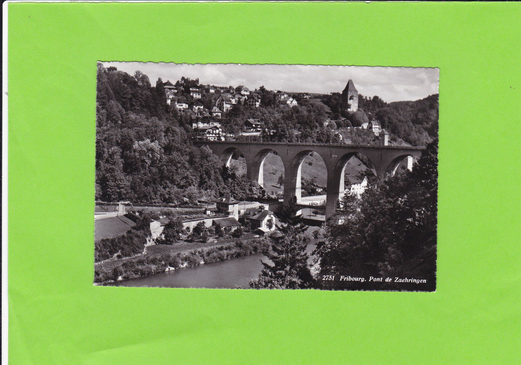 Cartoline postali: Fribourg. Pont de Zähringen, E. Gyger – Usato da St. Peterzell venduto da neckertal