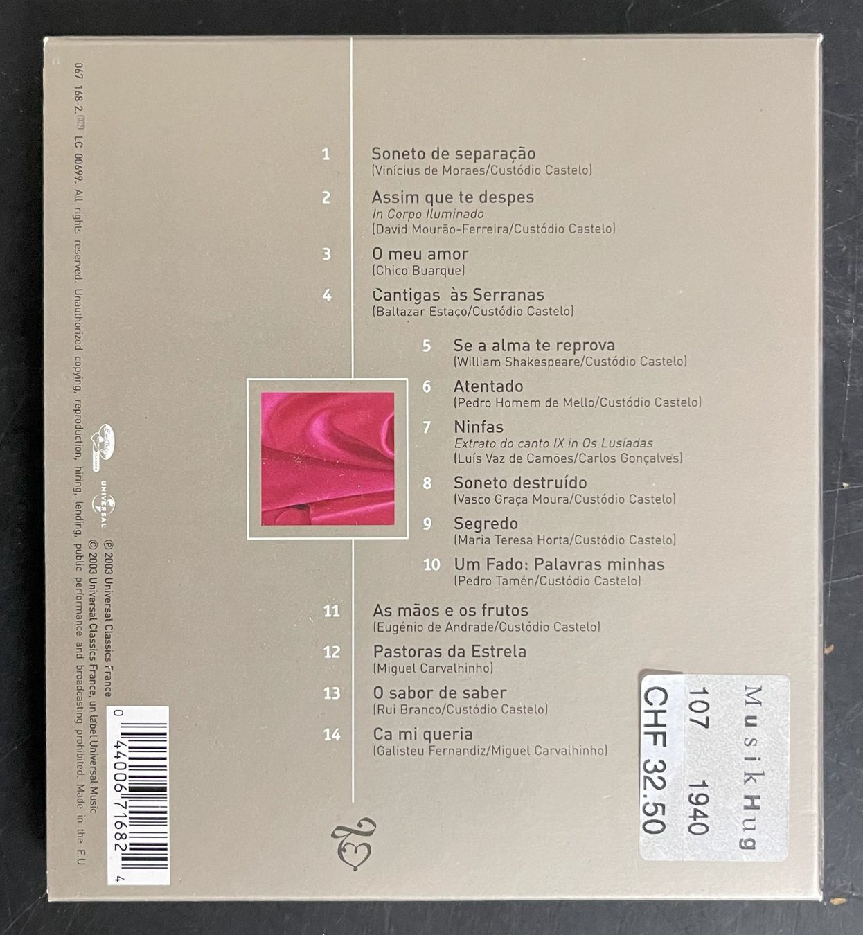 CD: Sensus - Cristina Branco – Usato da Oftringen venduto da Vucki 2