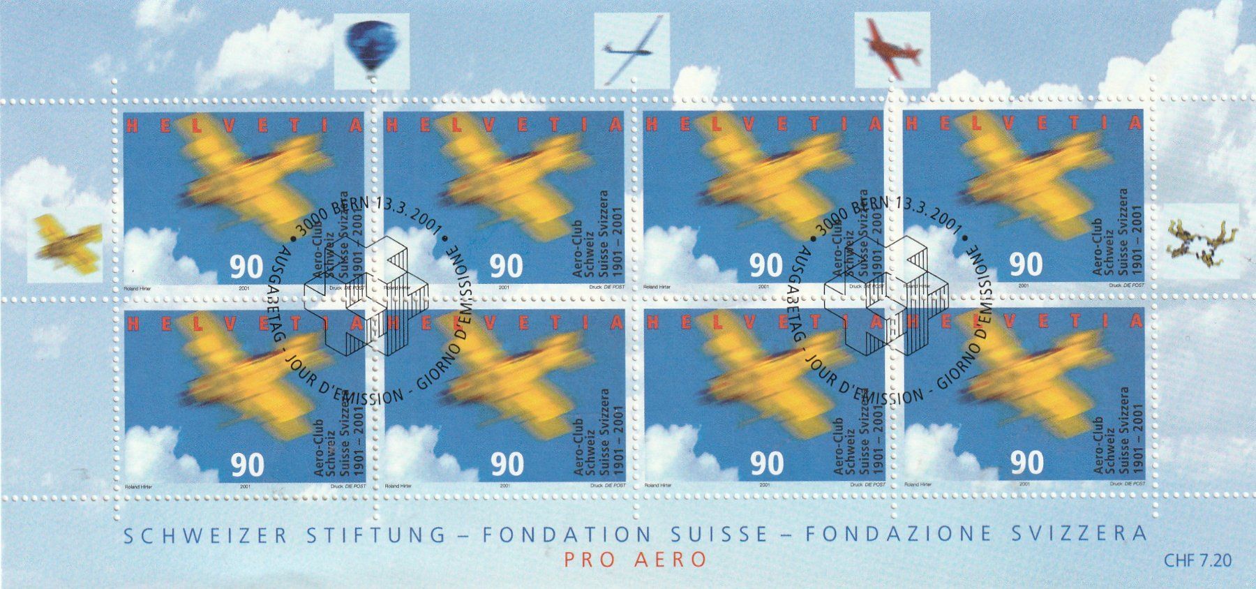 Alle Briefmarken: CH Briefmarken: Briefmarken Bogen Serie  Sondermarken Gest. – Gebraucht aus Rupperswil von Ema10 3