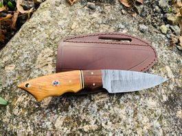 Damast Messer feststehend HANDMADE 21cm ODERMATT No. 85 NEU