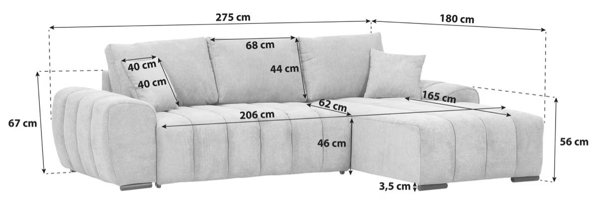 Divani: ECKSOFA Flachgewebe Dunkelgrau – Nuovo (secondo la descrizione) da Zürich venduto da motionsell 2