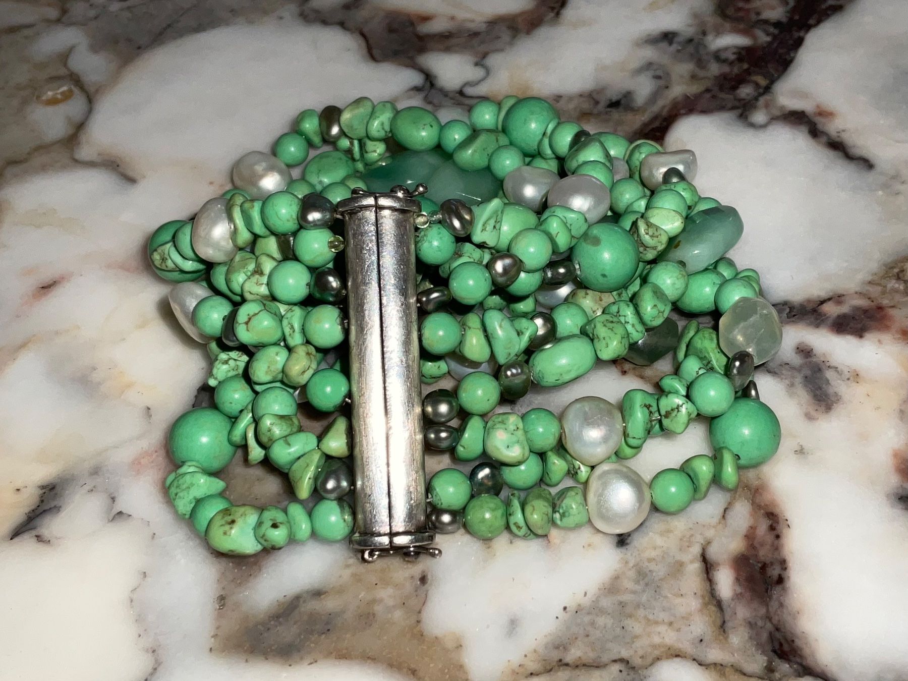 Llan Valls Joies Bracciali & Braccialetti: Bracelet Turquoise Pearl Multi-Strand Statement Armband – Nuovo (secondo la descrizione) da Birsfelden venduto da G.D.d.T. 5