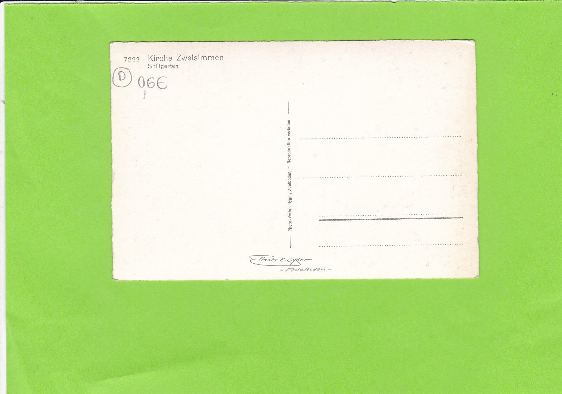 Cartes postales: 7222 Kirche Zweisimmen, E. Gyger – D'occasion à St. Peterzell par neckertal 1
