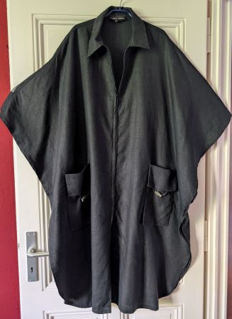 LAUREN VIDAL : Manteau d'été en lin noir Lagenlook TU