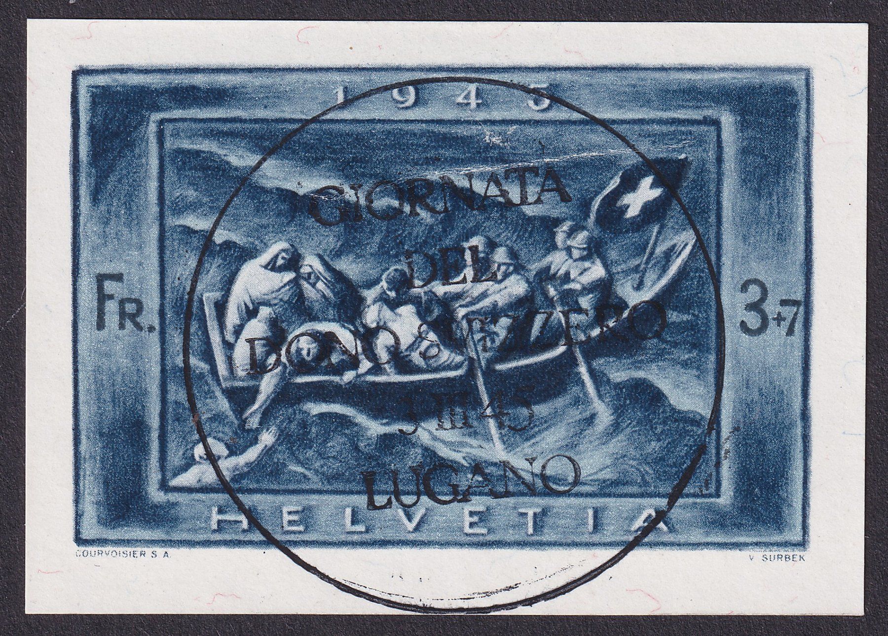 Alle Briefmarken: W21A Block Ausschnitt mit Vollstempel LUGANO – Gebraucht aus Ebikon von SilvioFreund