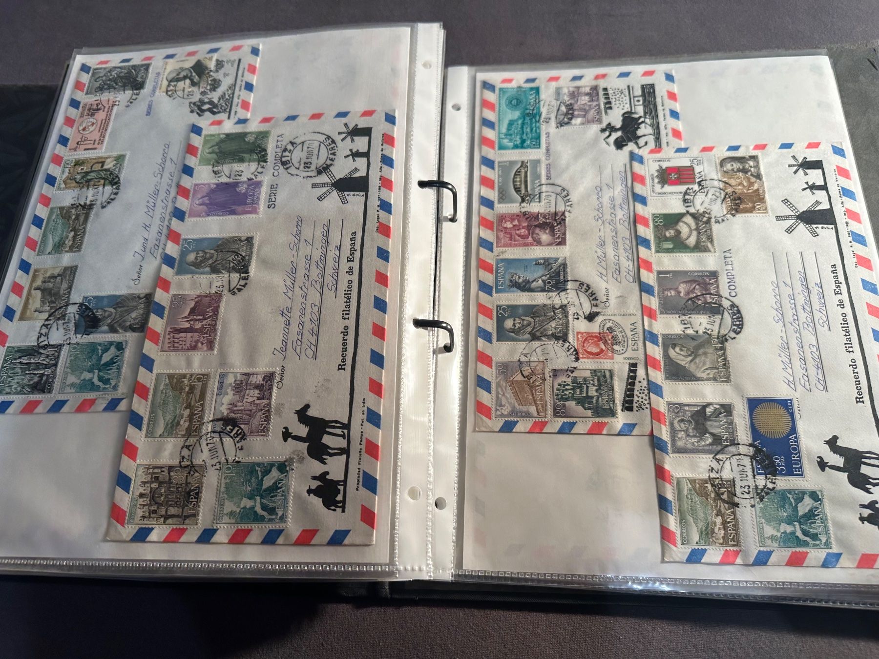 Tutti i francobolli: Sammlung Briefe + Flugpost Österreich, Spanien - Weltweit – Usato da Stettfurt venduto da 2442 2