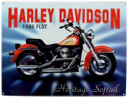 Blechschild-HARLEY-DAVIDSON 1986 FLST - 30 X 40 CM