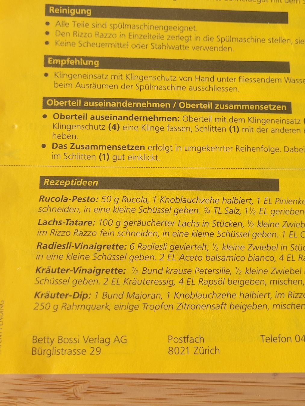 Betty Bossi Appareils de cuisine: Betty Bossi Multischneider Rizzo Razzo – D'occasion à Buttikon SZ par Renco 6