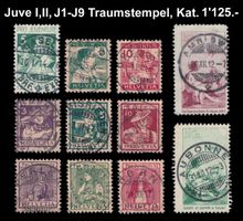 1912-17 Pro Juventute I, II, J1-J9 Vollstempel, Fr. 1'125.-