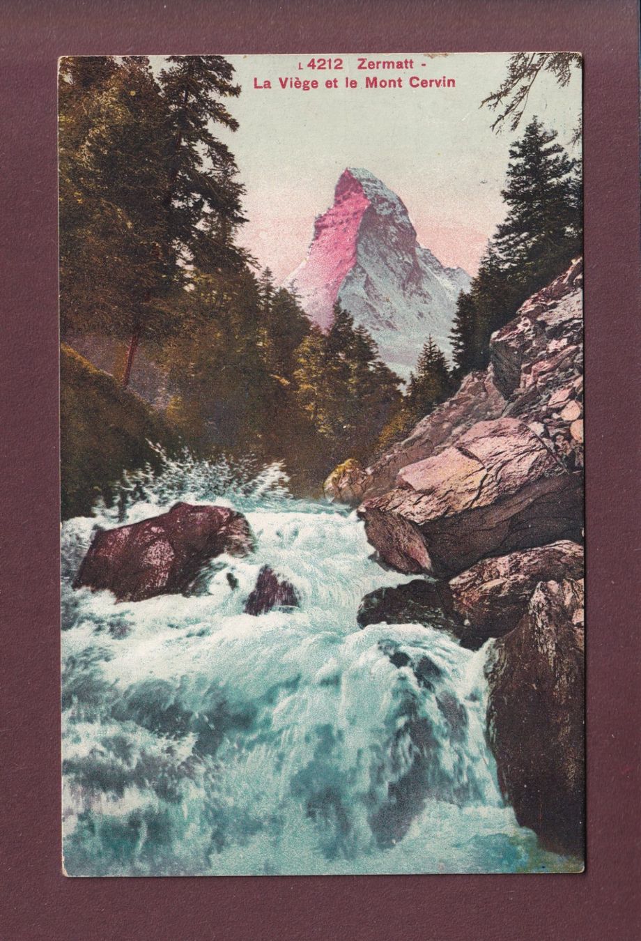 Cartoline postali: ZERMATT - La Viège - Cervin - 1914 – Usato da Pully venduto da nicecards