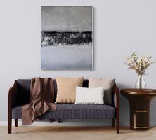Wald Natur Abstrakte Kunst Modern Art Acryl Black White Grey