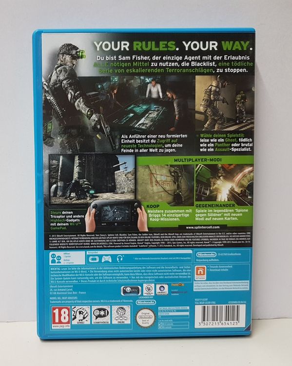 Tom Clancy's Splinter Cell Blacklist eine Tödliche Ser Wii U (Gebraucht ...