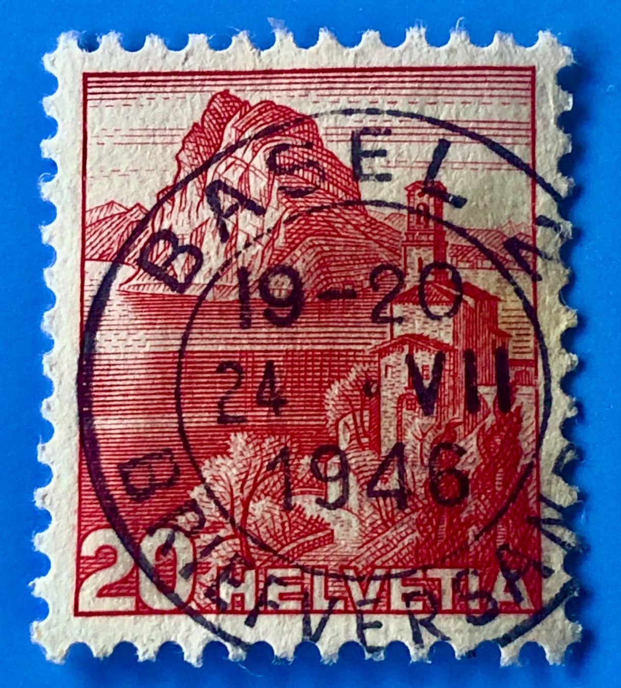 Tutti i francobolli: Nr.215 Landschaftsbilder Stempel  Basel – Usato da Aarau venduto da Billa007