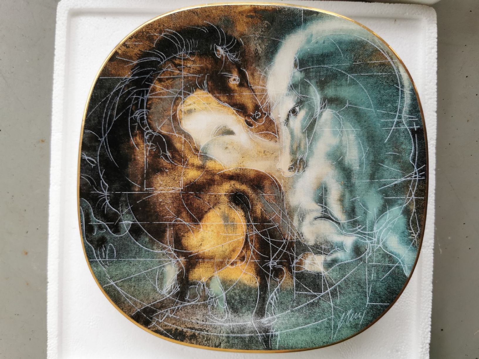 Rosenthal Piatti: Wandteller Zwei Pferde H.Erni – Usato da bellach venduto da megi09