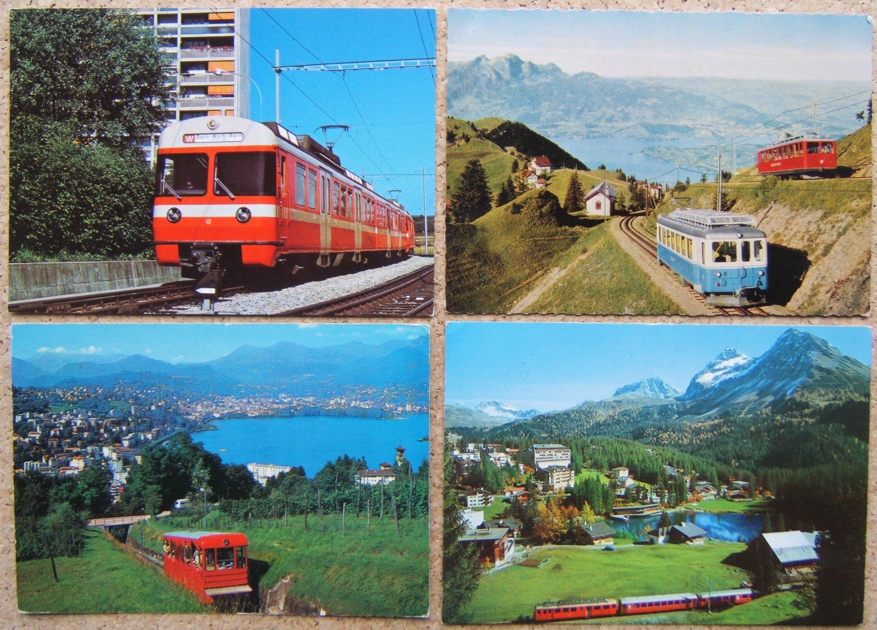 Cartoline postali: 4 AK DIVERSE BAHNEN – Usato da Brunnen venduto da Nonne04