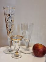 3 Vintage-Stielkelche mit Schliffdekor