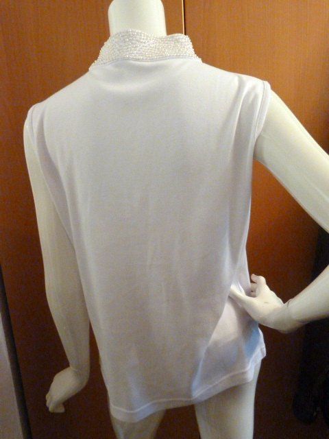 Top: Top mit Perlen bestickt, Gr. 40/42, weiss % – Usato da Nunningen venduto da Fashion-Ave51 4