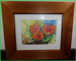 🌺 Blumenbild Holzrahmen 36.5 x 31.5cm