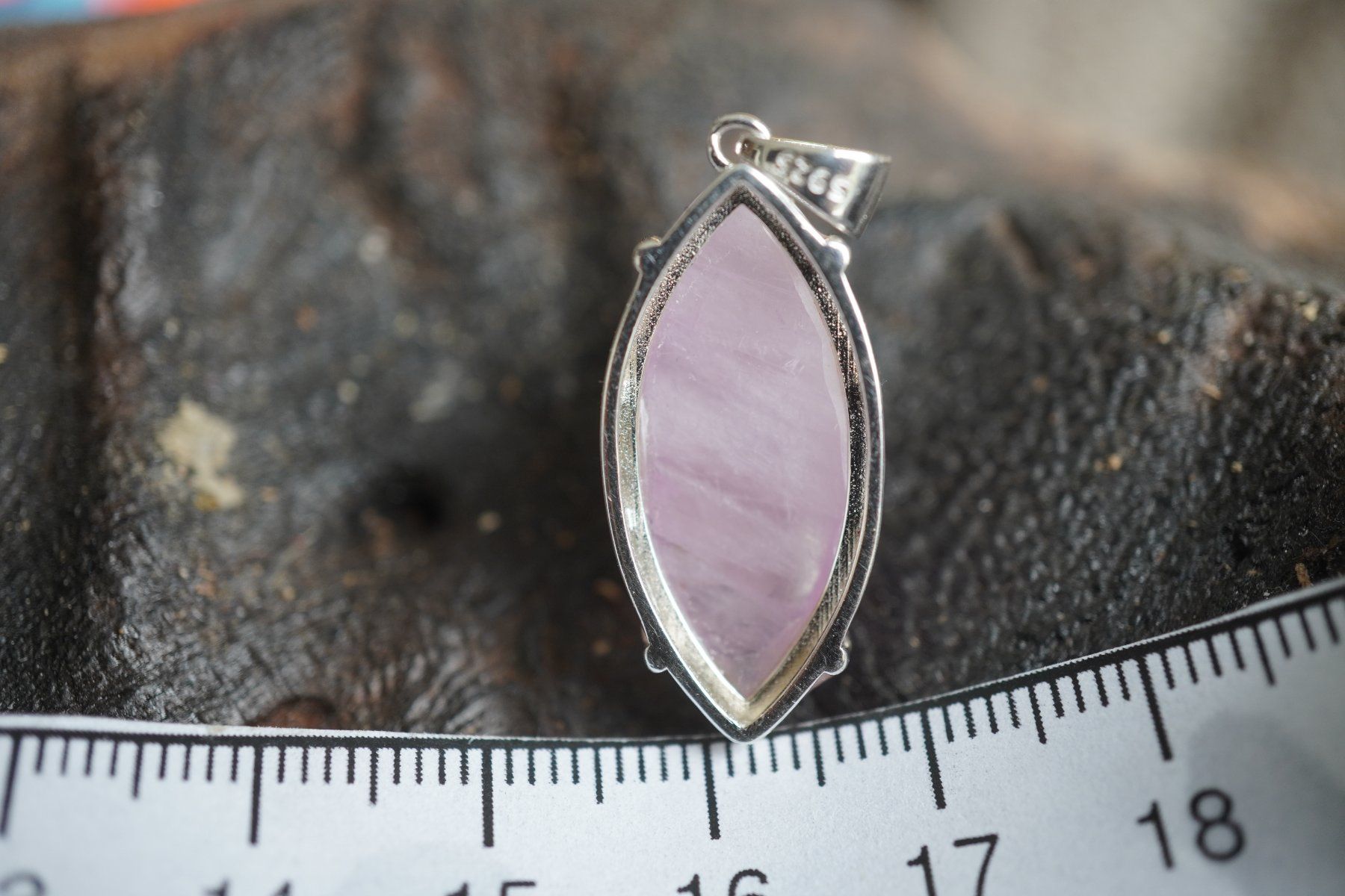 Anhänger: Kunzit  Navette   Anhänger Rosa   925 Silber – Neu und originalverpackt aus Balgach von top_silver 7