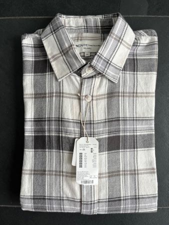 ⭐️TOM TAILOR⭐️ Neues Relaxed Fit Hemd mit Karomuster Grau M