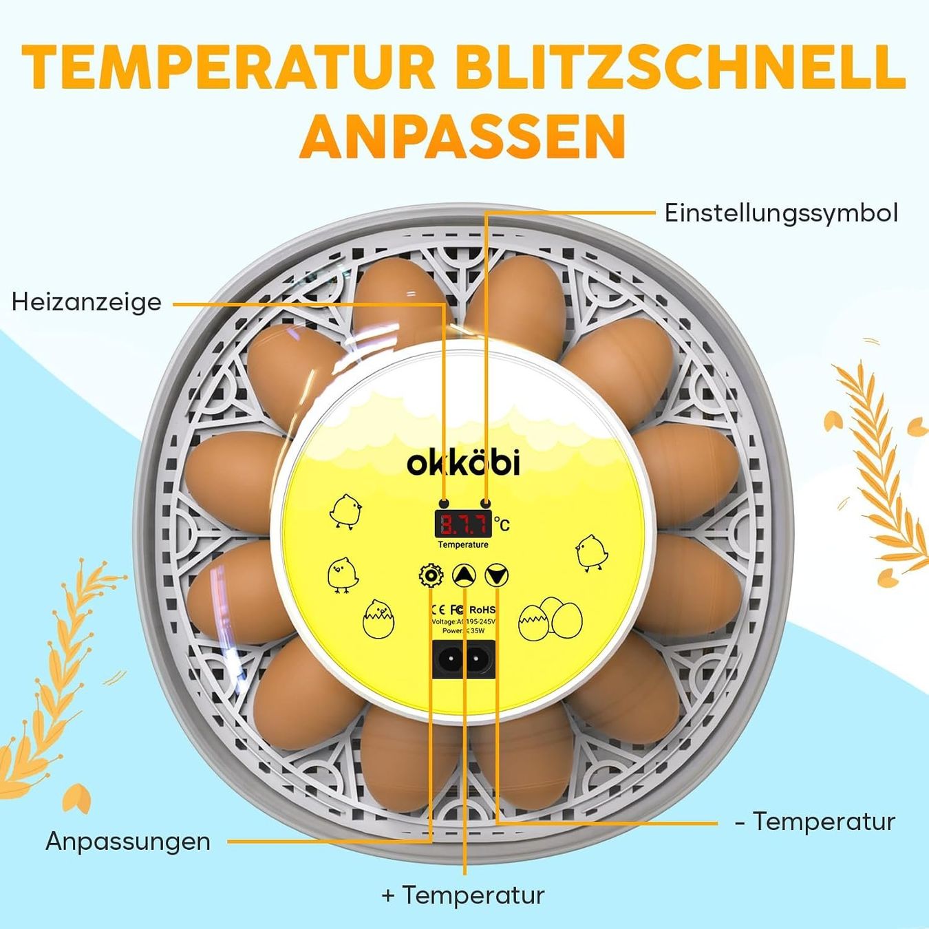 Altro in Accessori per animali: Brutautomat Vollautomatisch Eier Wenden 12-24 Eier – Nuovo e nell'imballaggio originale da Schaffhausen venduto da Gipfelgut 1