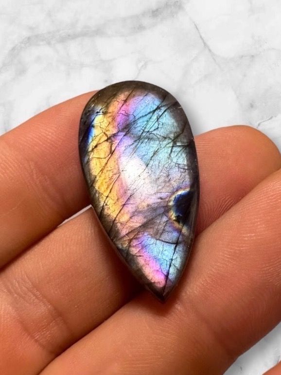 Minerali & Pietre curative: Labradorit Cabochon wunderschön in blau-orange, 35ct – Nuovo e nell'imballaggio originale da Männedorf venduto da cab_cb8m 1