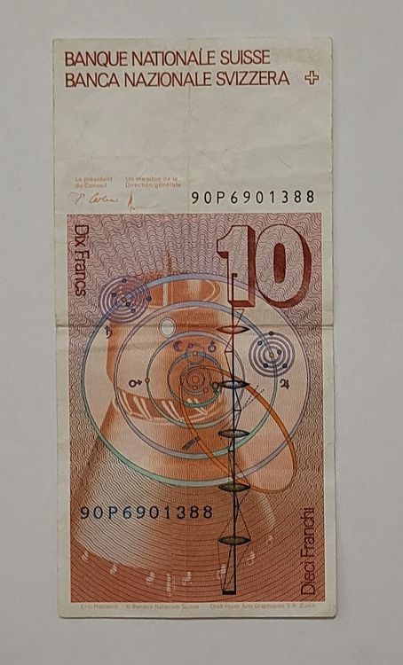 Schweizer 10 Franken Note, Jahr unbekannt (Gebraucht) in Balsthal für ...