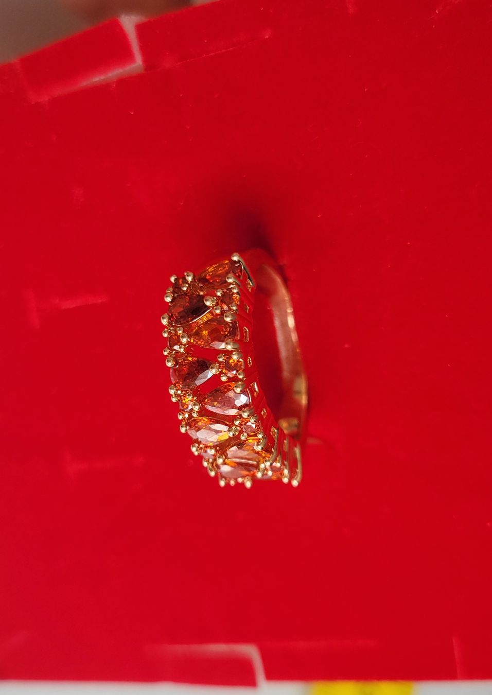 Ringe: Bague élégante dorée avec pierres oranges - Taille 54 – Neu (gemäss Beschreibung) aus Bernex von Dariafr 5