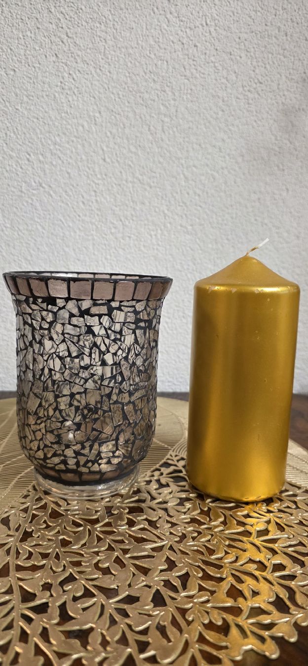 Tutte le decorazioni: Mosaik Glas Windlicht mit Kerze – Usato da Kaufdorf venduto da Nati-Nati 2